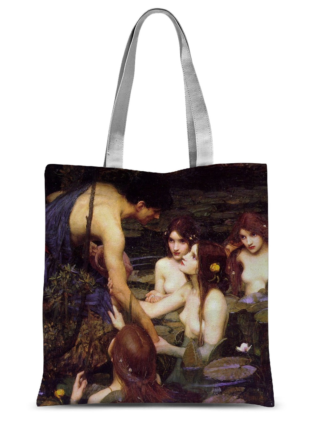 Hylas and the Nymphs  by John William Waterhouse Sublimation Tote Bag
