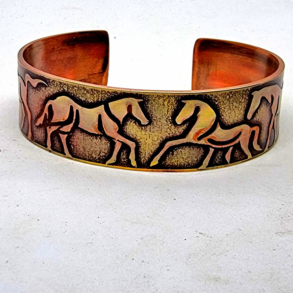 Equine Elegance  Copper Cuff Bracelet For Horse Lovers