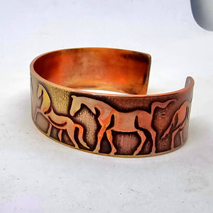Equine Elegance  Copper Cuff Bracelet For Horse Lovers