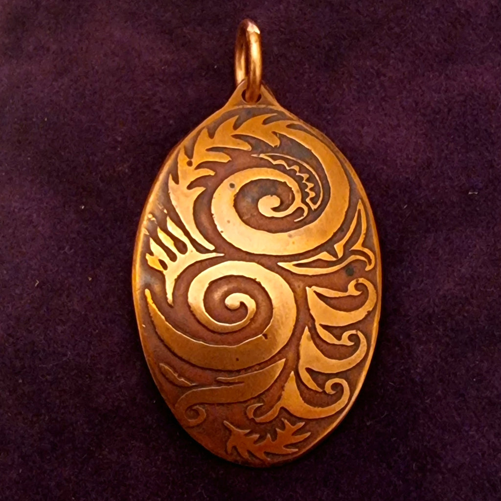 Nerthus, Gaia, Earth Element Spiral Pendant