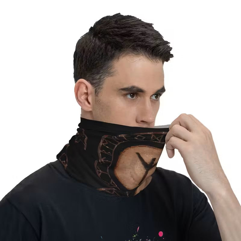 Algiz Protection Elder Futhark Runes Bandana Neck Gaiter Tube Scarf