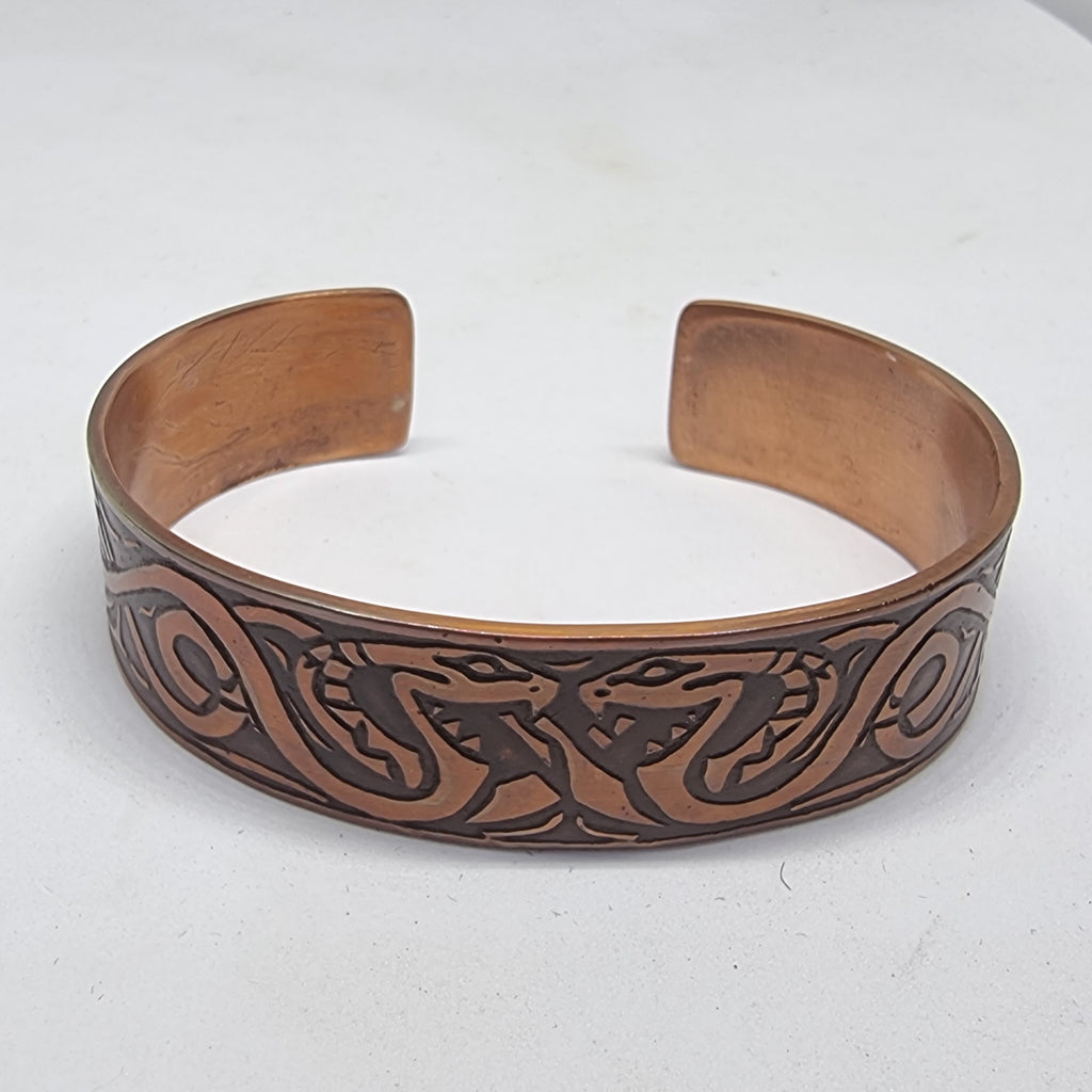 Jormundgandr Midgard Serpent Cuff Bracelet in copper