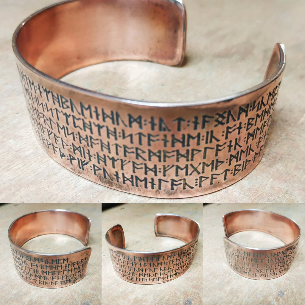 Anglo-Saxon Futhorc Runes Exeter Book Riddle 25 Armband Cuff Bracelet