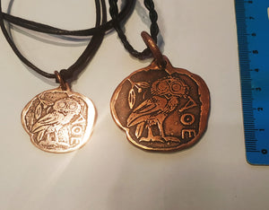 Owl Of Athena/Minerva Pendant based on an ancient greek coin Bubo