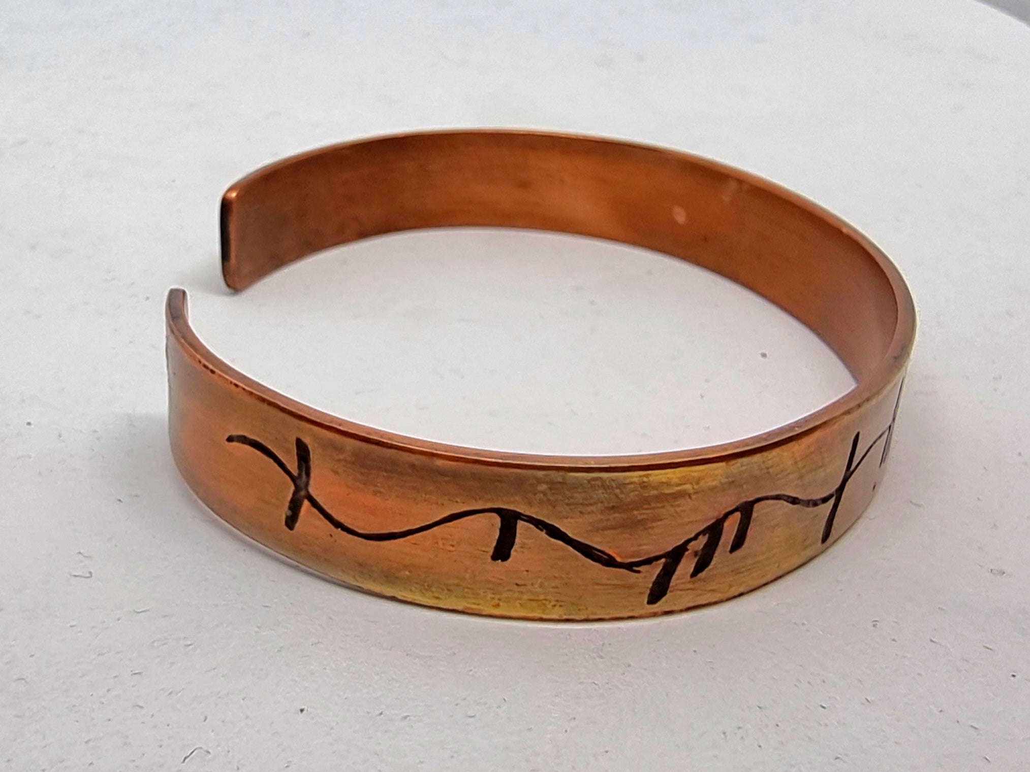 Uisce Beatha (Water of Life) Whisky Lovers Celtic Ogham Druid Cuff Bracelet in copper (St Patrick's Day) Irish & Scottish Heritage
