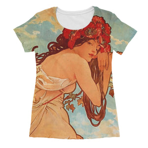 Summer, 1896 - Alphonse Mucha Women's Sublimation T-Shirt