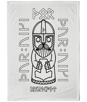 Thor Tea Towel - Cotton Dish Towel - Viking Thunder God