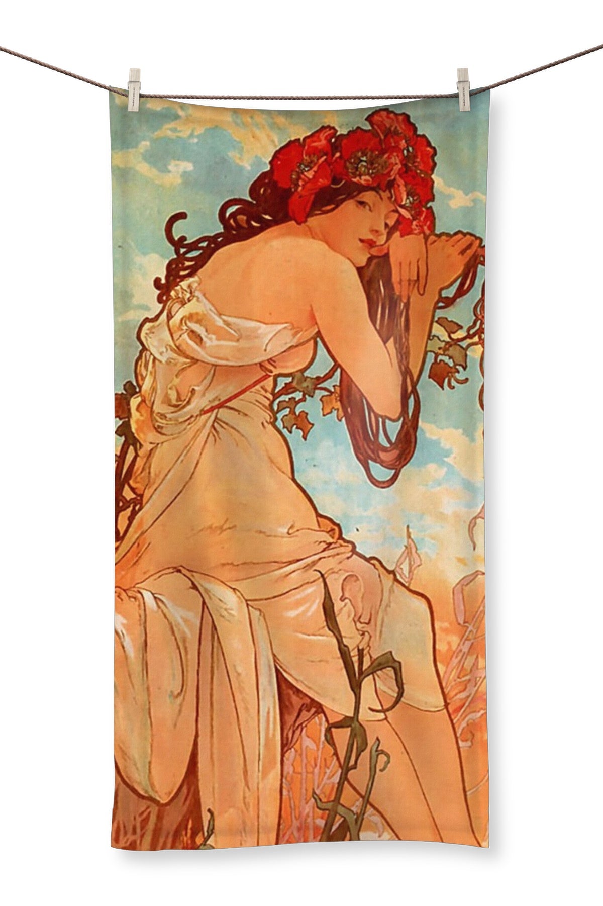 Summer, 1896 - Alphonse Mucha Towel