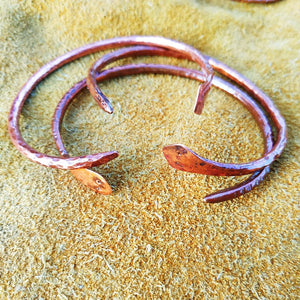 Snake Cuff, Copper/Bronze Torc Style Bangle Bracelet