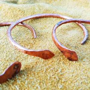 Snake Cuff, Copper/Bronze Torc Style Bangle Bracelet