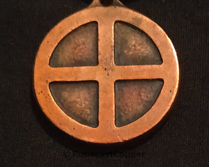 Sun Cross Pendant - Copper Necklace  Solar Cross, Sun Symbol, Sun Wheel