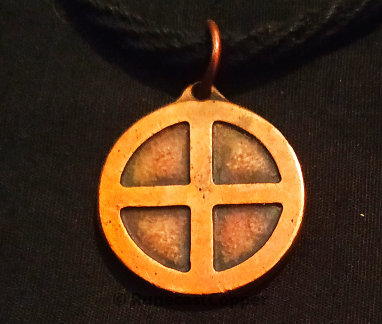 Sun Cross Pendant - Copper Necklace Solar Cross, Sun Symbol, Sun Wheel