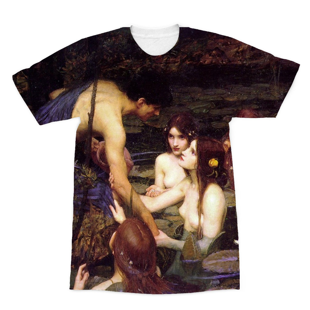 Hylas and the Nymphs  by John William Waterhouse Sublimation T-Shirt