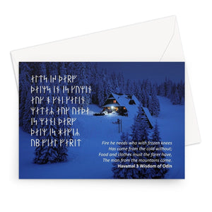 Viking Yule Greeting Card - Wisdom of Odin Havamal Verse 3