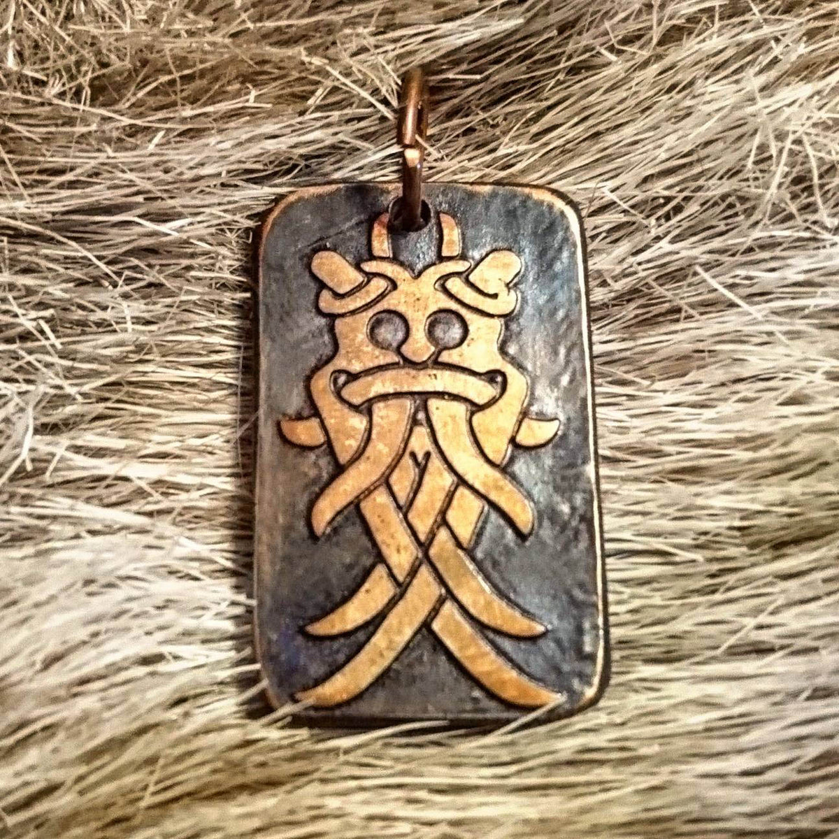The Aarthus Mask (Odin's Mask) Pendant in Copper-Homage to the death o