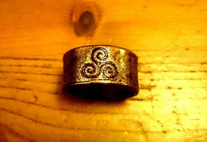 Celtic Triskelle Ring (bronze, copper or brass)