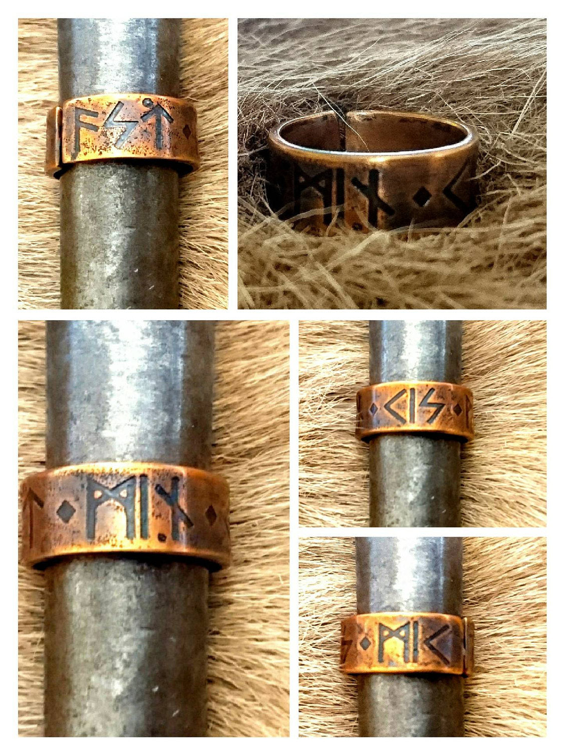 Dryad Design Bronze Viking Kiss Norse Rune Blessing Pendant – Asatru Heathen Love Talisman (Gold Finish)
