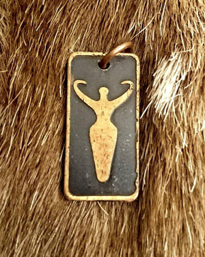 Goddess Copper Pendant (Wicca, witch, nature)