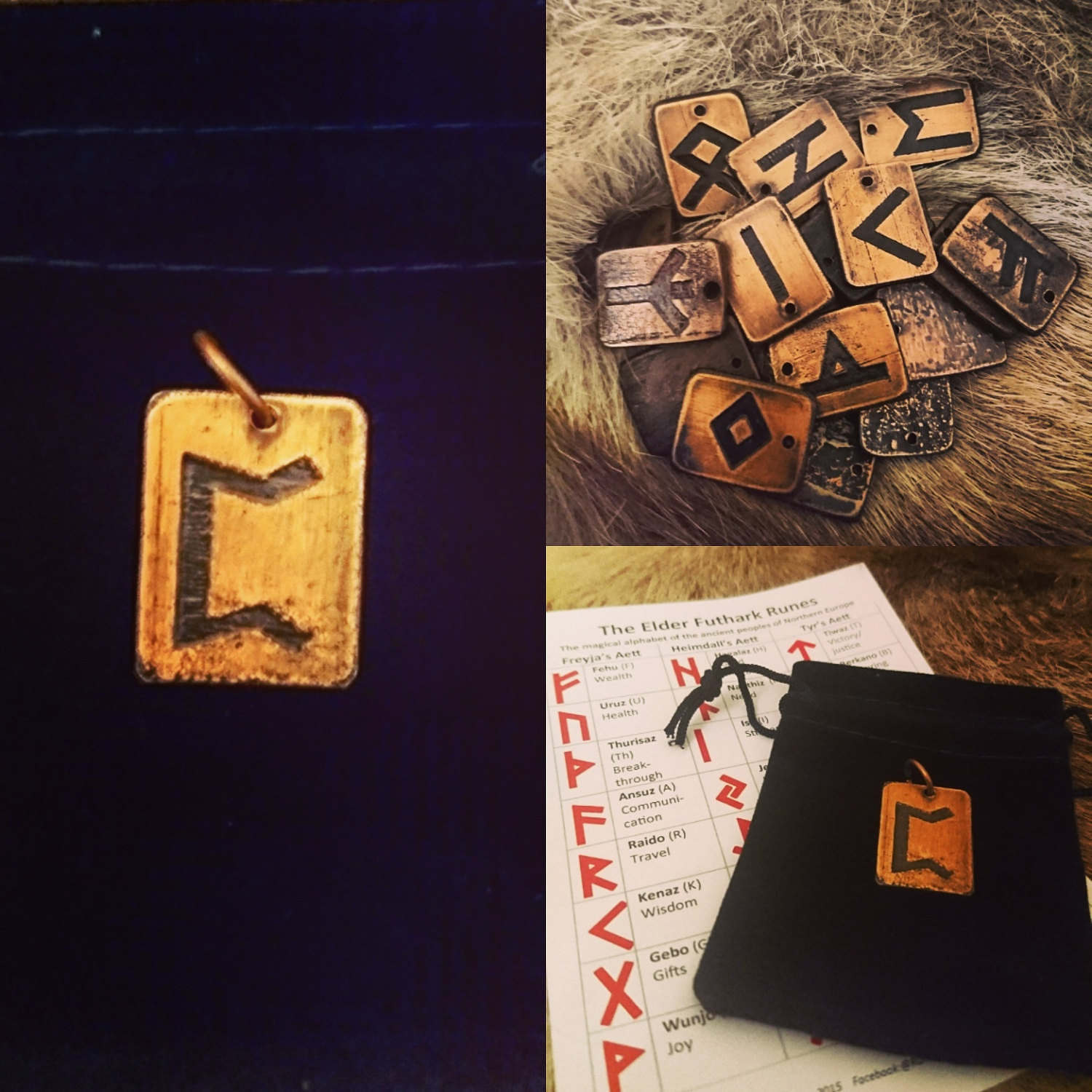 Elder Futhark Copper Rune Pendant