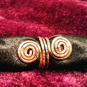 Beautifully Hammered Spiral and Serpent Rings in Copper