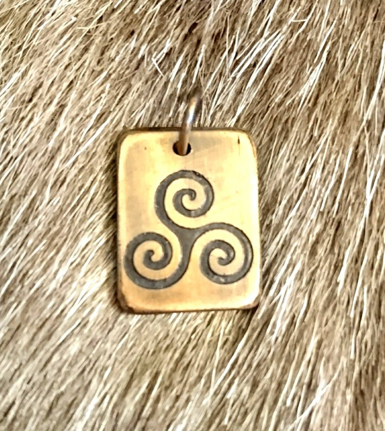 Celtic Triskele Copper Pendant