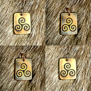 Celtic Triskele Copper Pendant