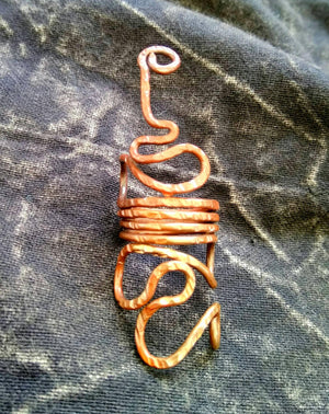 Serpent Snake Spiral Ring (pagan, viking, heathen, Boho) copper bronze