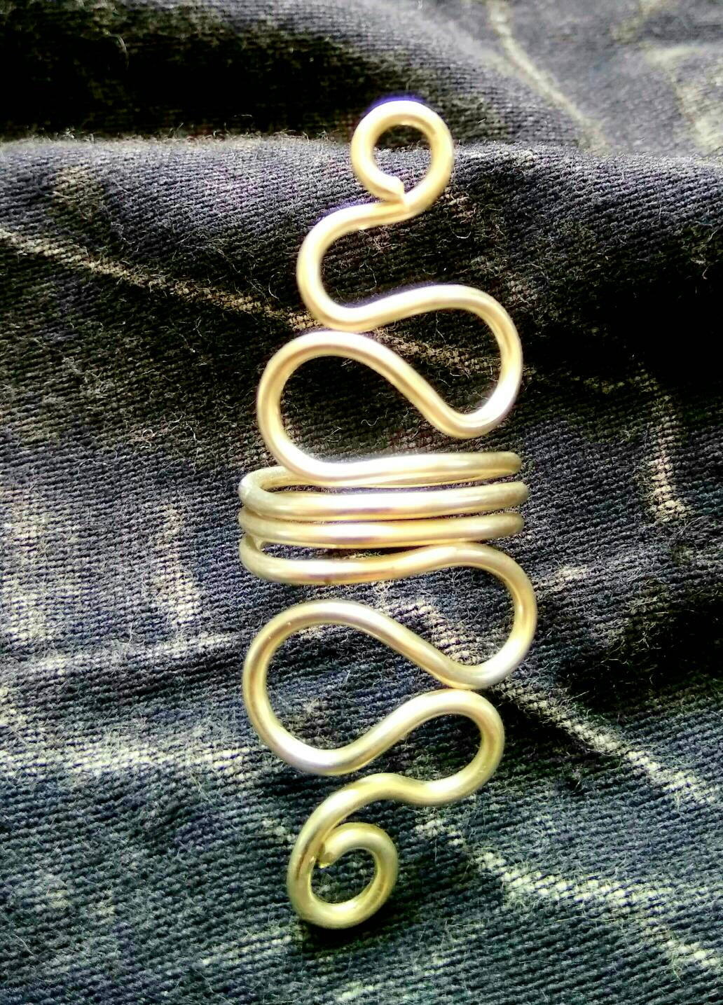 Serpent Snake Spiral Ring (pagan, viking, heathen, Boho) copper bronze
