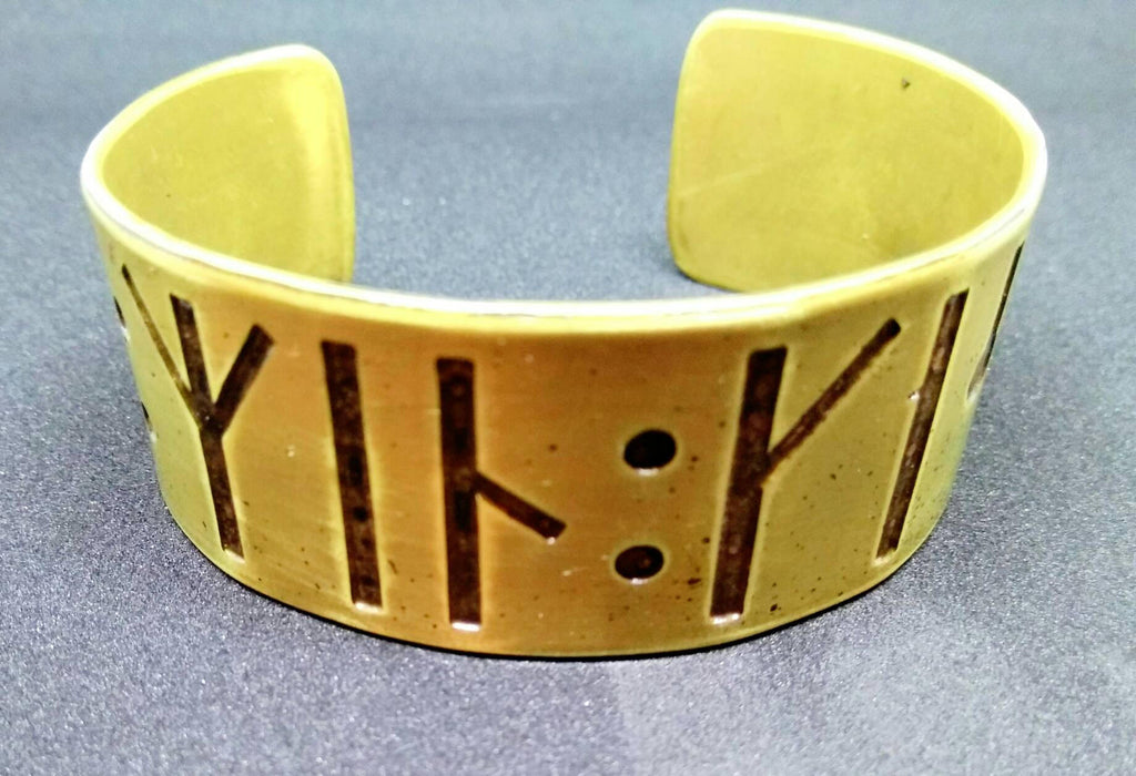 Kiss Me My Love - Viking Love Poem Armband Cuff Bracelet. Heathen Pagan Norse Handfasting wedding gift