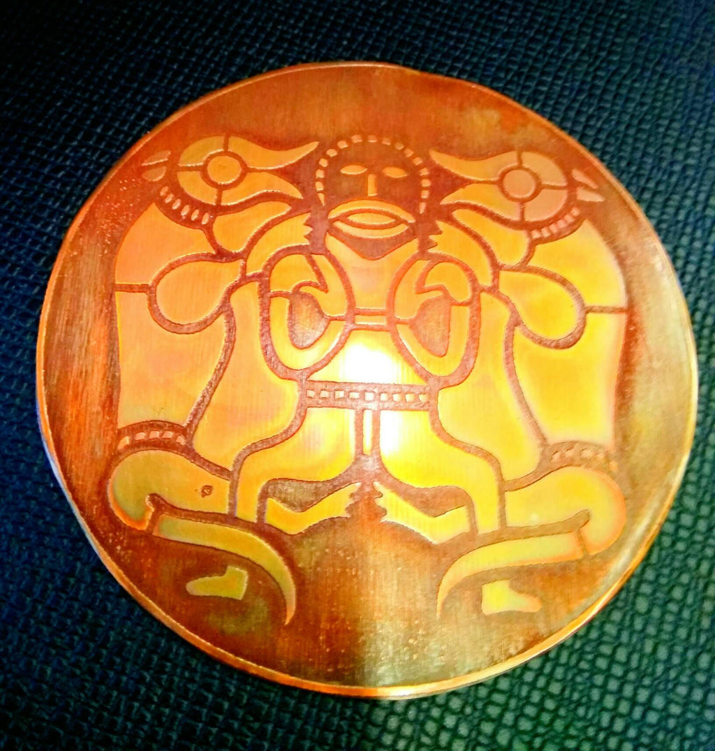 Tyr/Tiw God of War and Wolves Copper Plaque