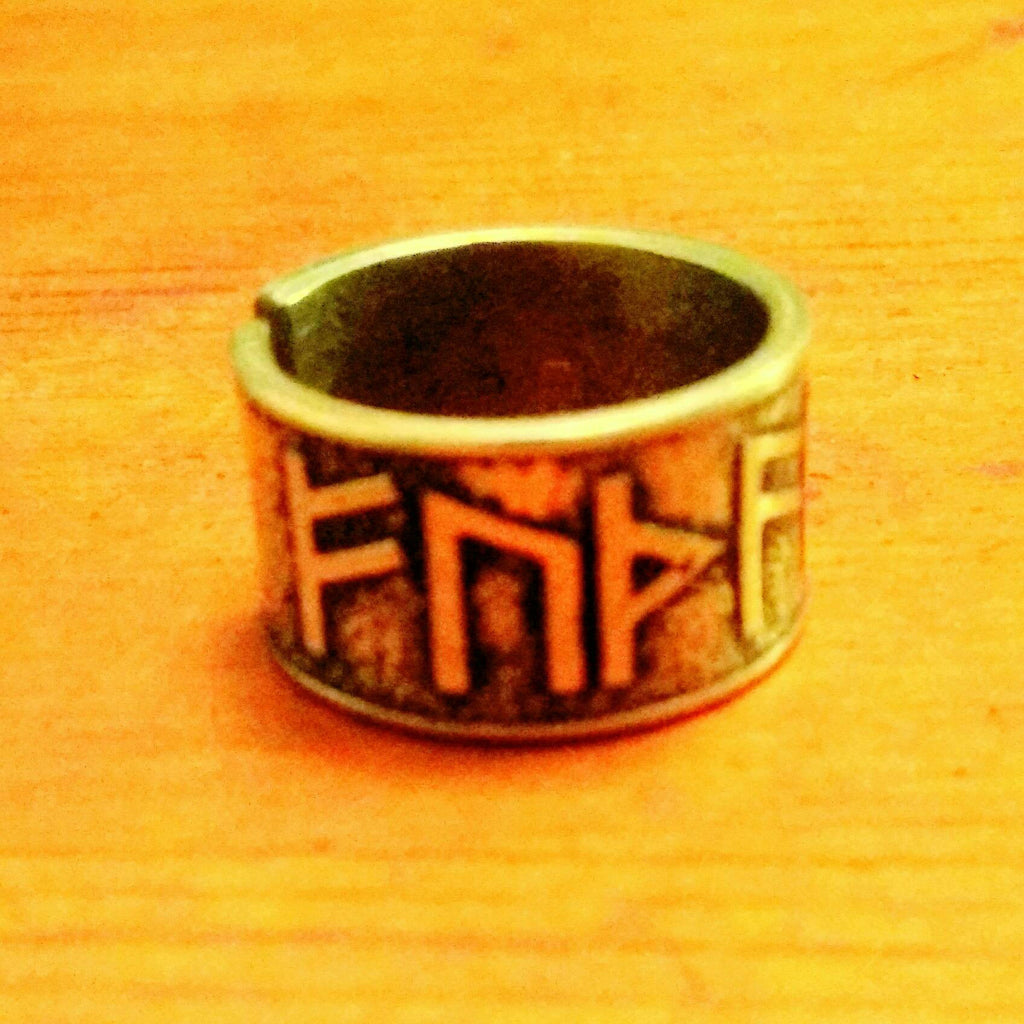 Freyja's Aett Rune Ring. Norse Viking Pagan Heathen , Freya, Freyr. Copper Brass Bronze. Wedding Engagement Handfasting
