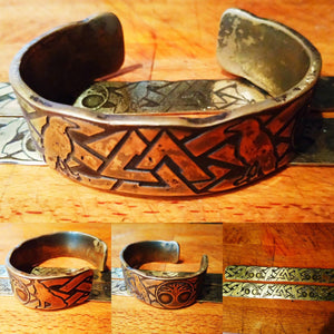 The Legends of The Norse - Viking Armband Cuff Bracelet available in Bronze or Copper (Vikings, Norse, Asatru, Odin, Thor, Biker)