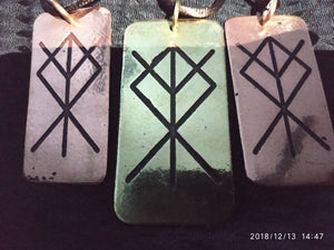 Viking Protection Charm. Bindrune Pendant. Asatru,Norse Rune Magic Othilla Algiz Raido Galdrstafir Seidr