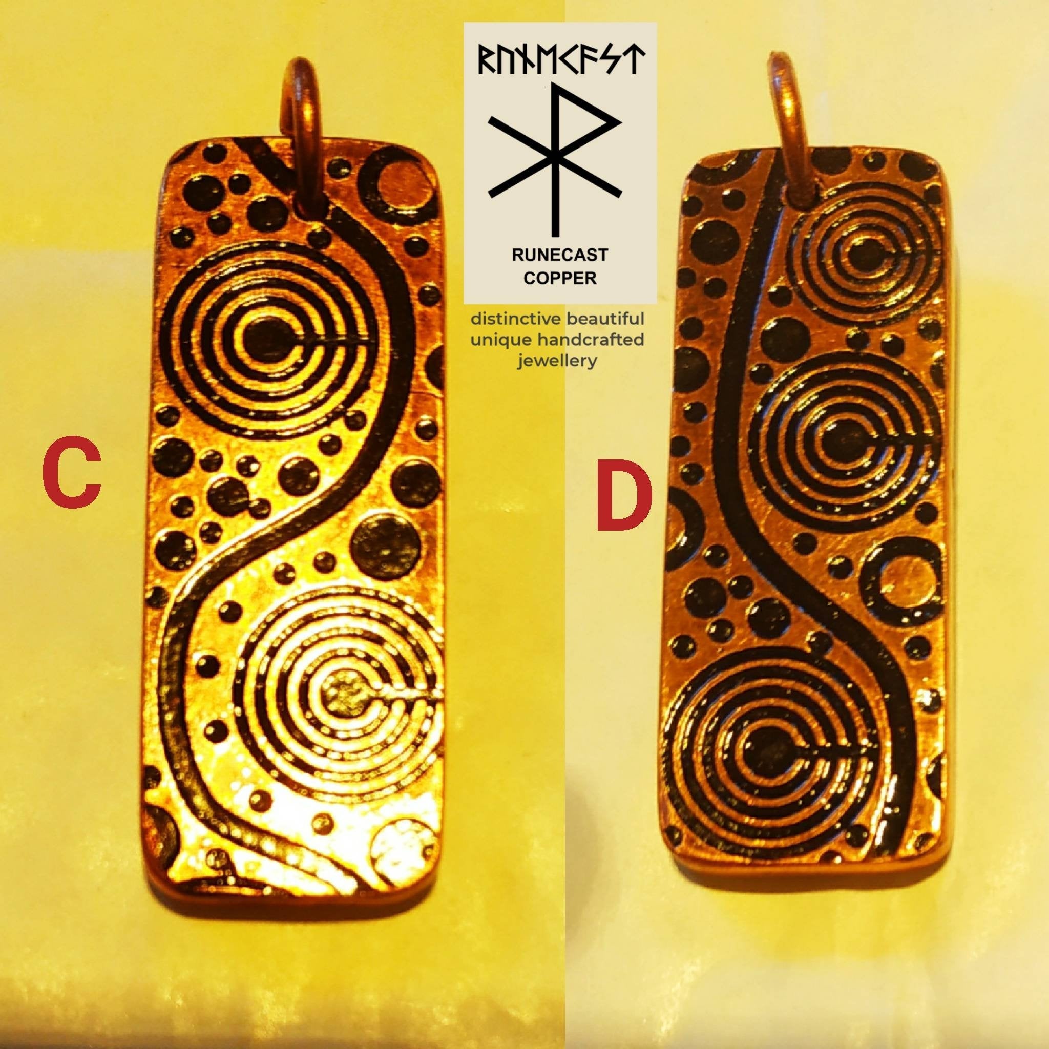 Bronze Age Rock Art Pendants (Cup and Ring, Petroglyph,Copper,Brass) Mythic Time