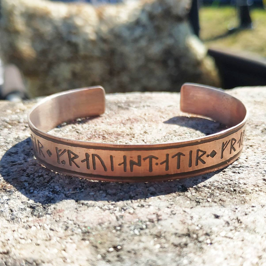 Daughter of Freyja Goddess Younger Futhark Runes Cuff Bracelet