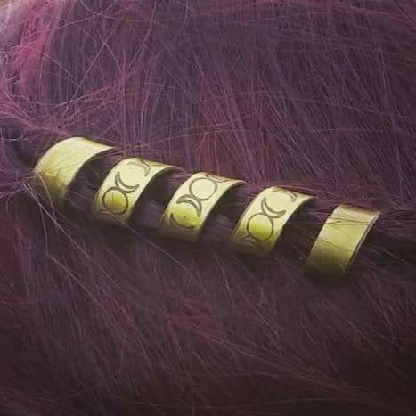 Wiccan Triple Moon Goddess Spiral Hair Bead pagan jewelry wiccan witchcraft